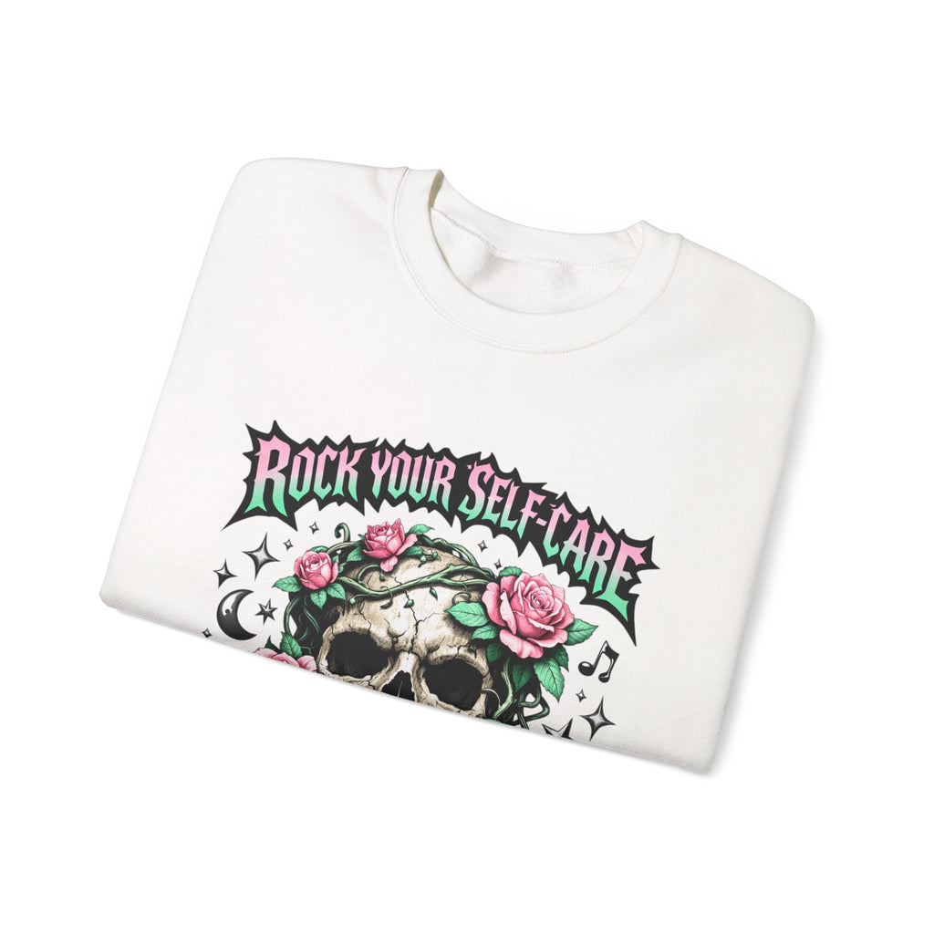 Personalized Skull & Roses Sweatshirt – Custom Self-Care Gift