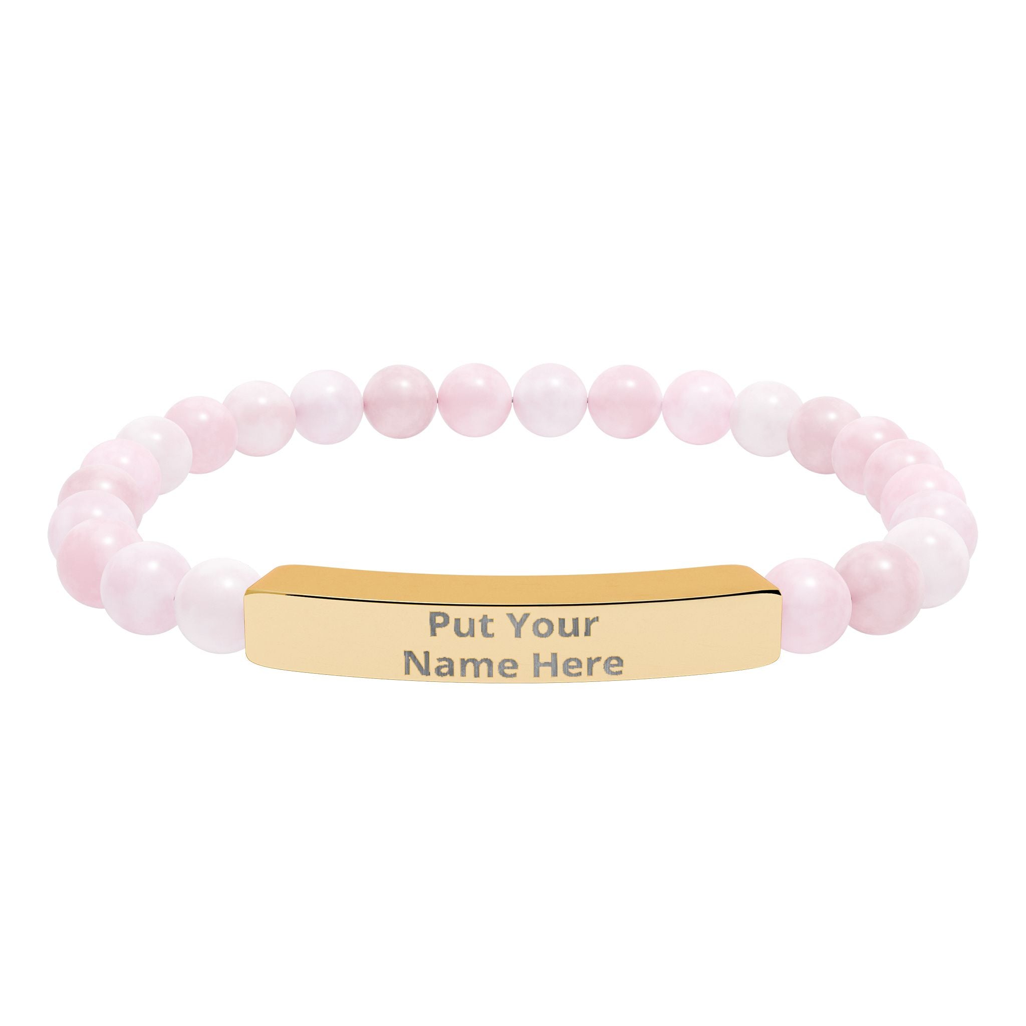 Personalized Natural Stone Bracelet – Custom Name Gift