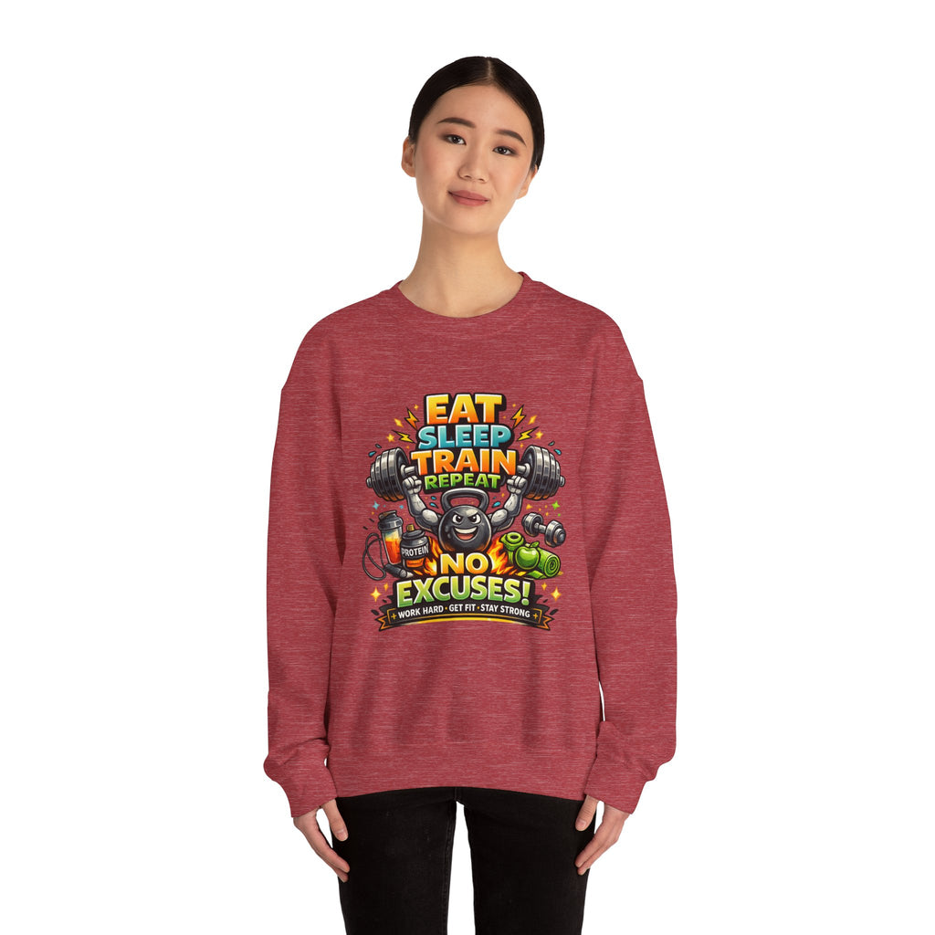 Personalized No Excuses Workout Sweatshirt – Custom Fitness Gift