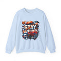 Personalized Stay Weird Sweatshirt – Custom Space Skull Gift