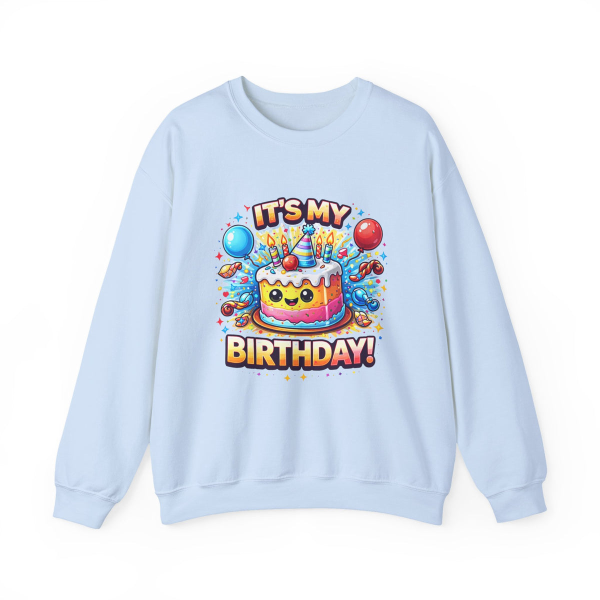 Personalized Birthday Sweatshirt – Custom Cake & Balloons Crewneck