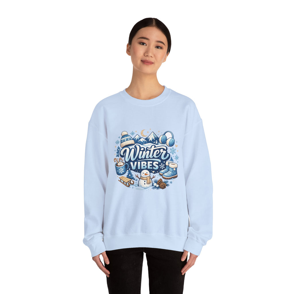 Personalized Winter Vibes Sweatshirt – Custom Snowman Gift