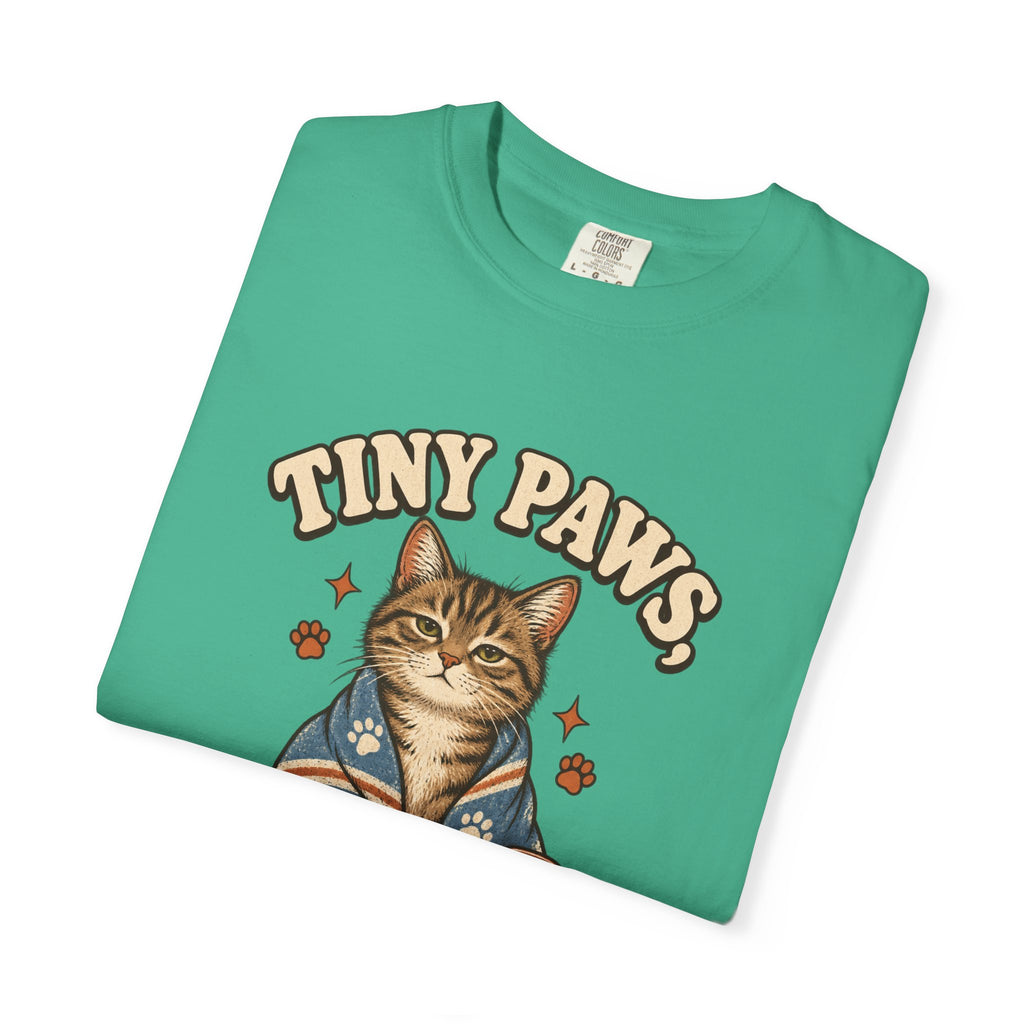 Comfort Colors® Tiny Paws Emergency Therapy Shirt, Funny Cat Therapy T-Shirt, Retro Cat Lover Gift, Emotional Support Cat Tee, Mental Health Humor