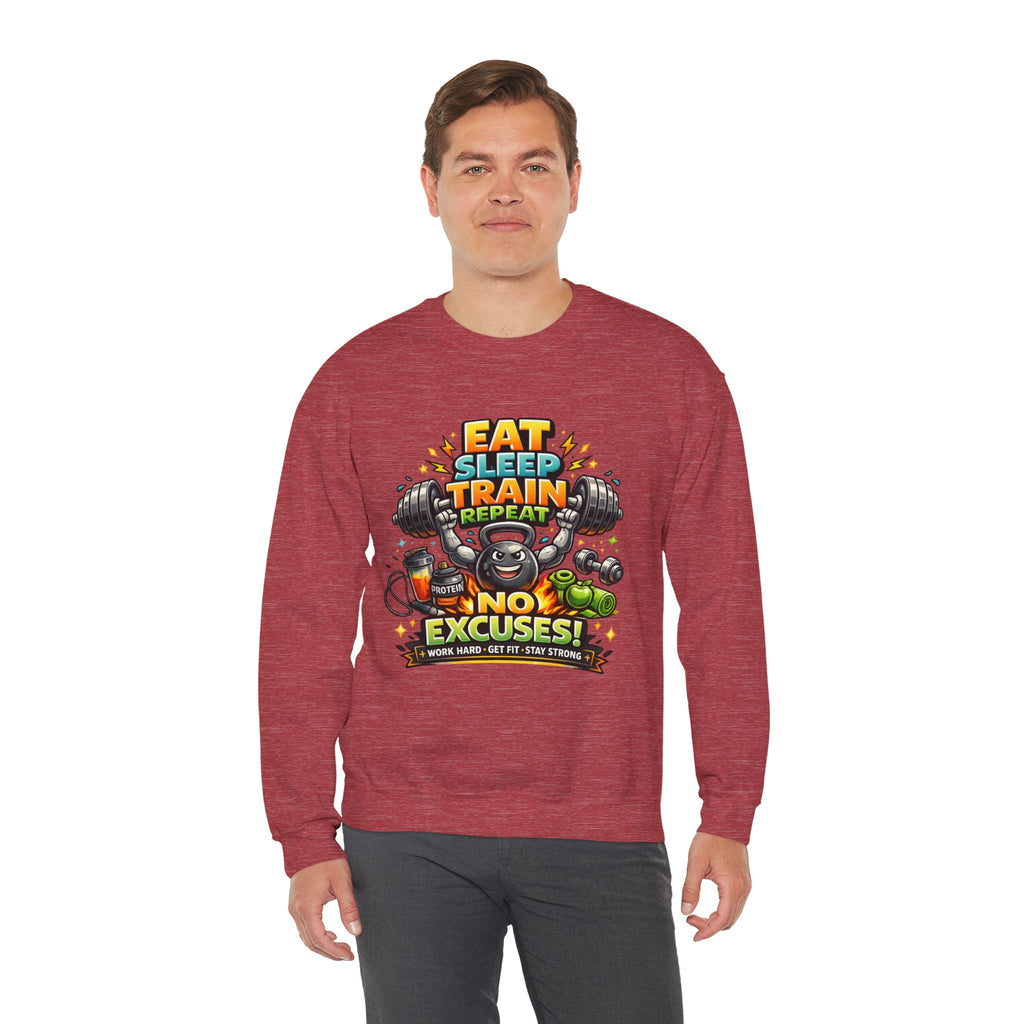 Personalized No Excuses Workout Sweatshirt – Custom Fitness Gift
