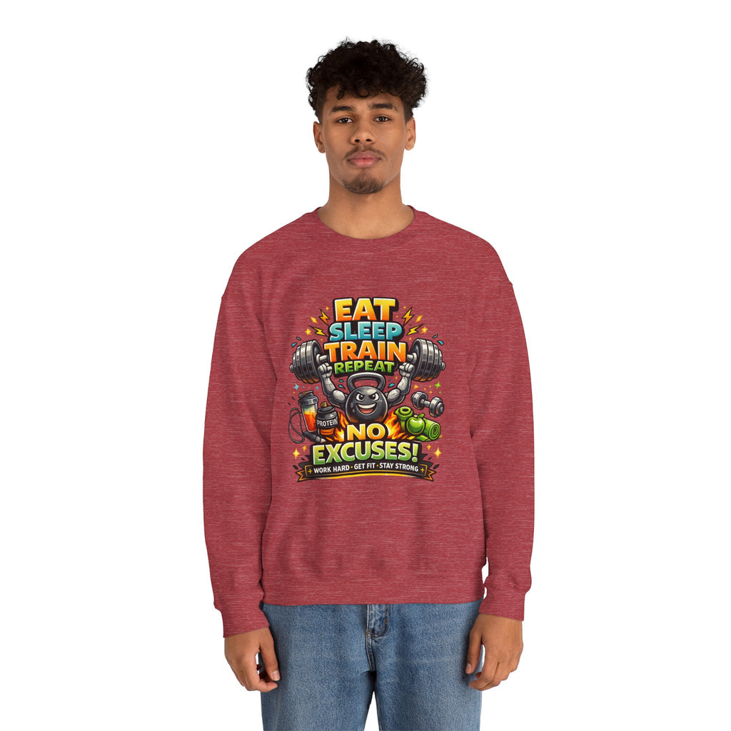 Personalized No Excuses Workout Sweatshirt – Custom Fitness Gift
