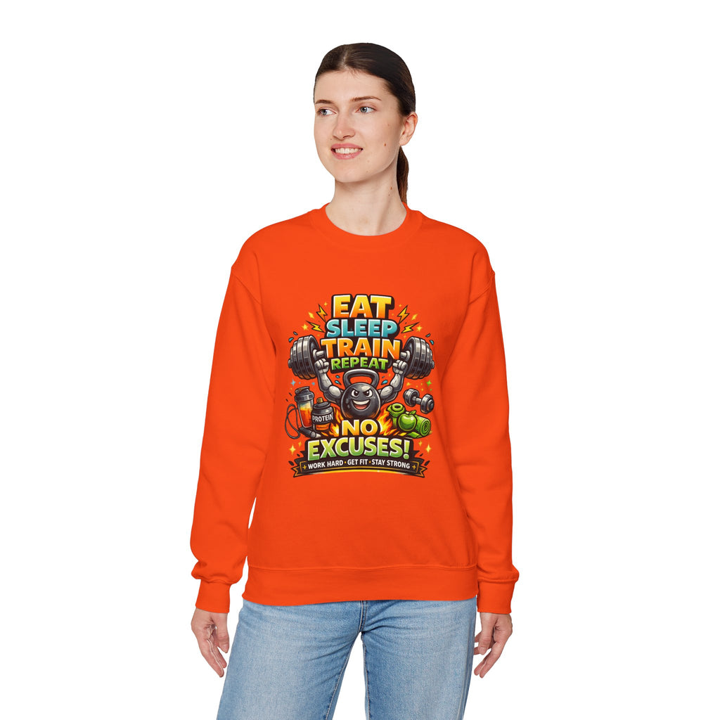 Personalized No Excuses Workout Sweatshirt – Custom Fitness Gift