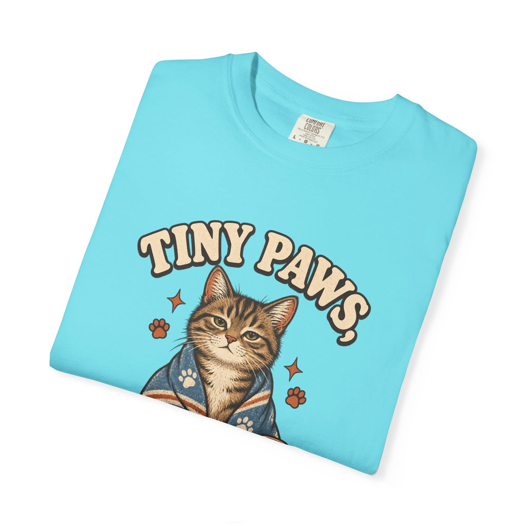 Comfort Colors® Tiny Paws Emergency Therapy Shirt, Funny Cat Therapy T-Shirt, Retro Cat Lover Gift, Emotional Support Cat Tee, Mental Health Humor
