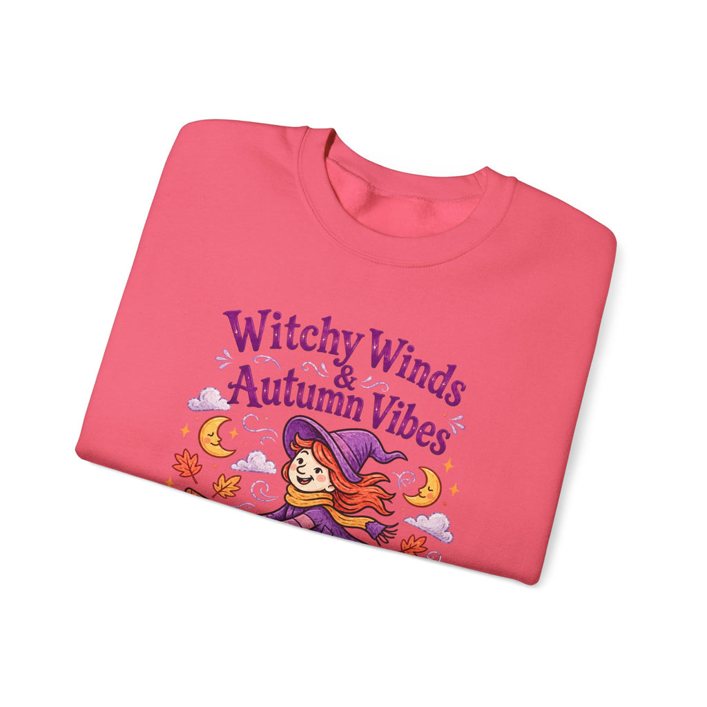Witchy Winds Autumn Vibes Sweatshirt – Cute Fall Witch Halloween Crewneck