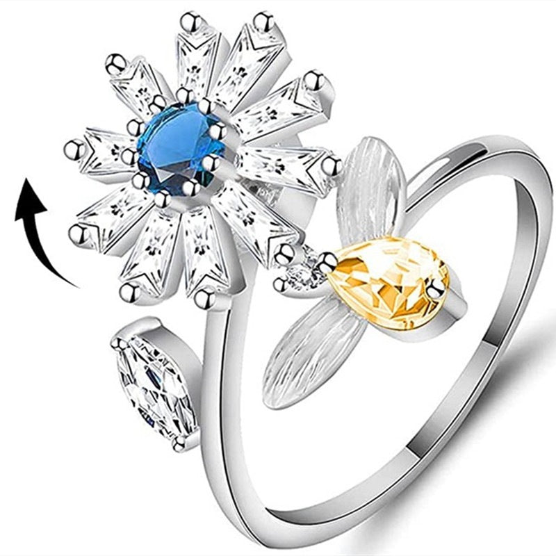 Adjustable Silver-Plated Fidget Rings