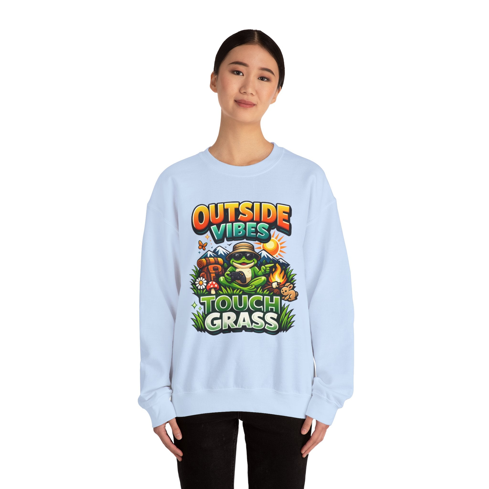 Personalized Touch Grass Sweatshirt – Custom Outdoor Humor Gift