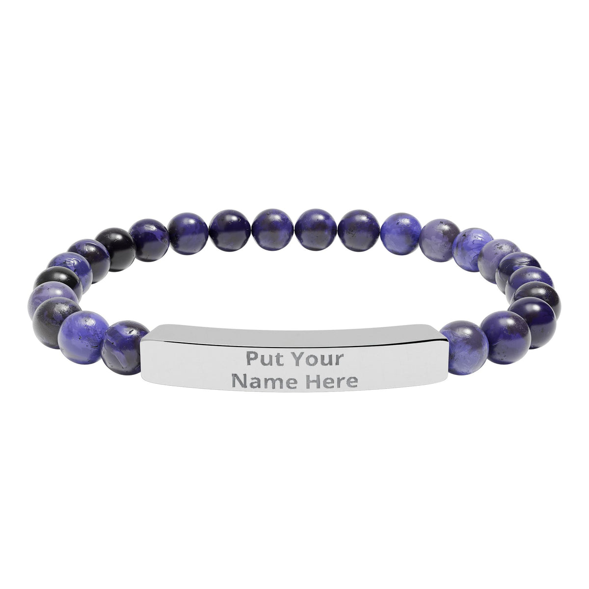 Personalized Natural Stone Bracelet – Custom Name Gift