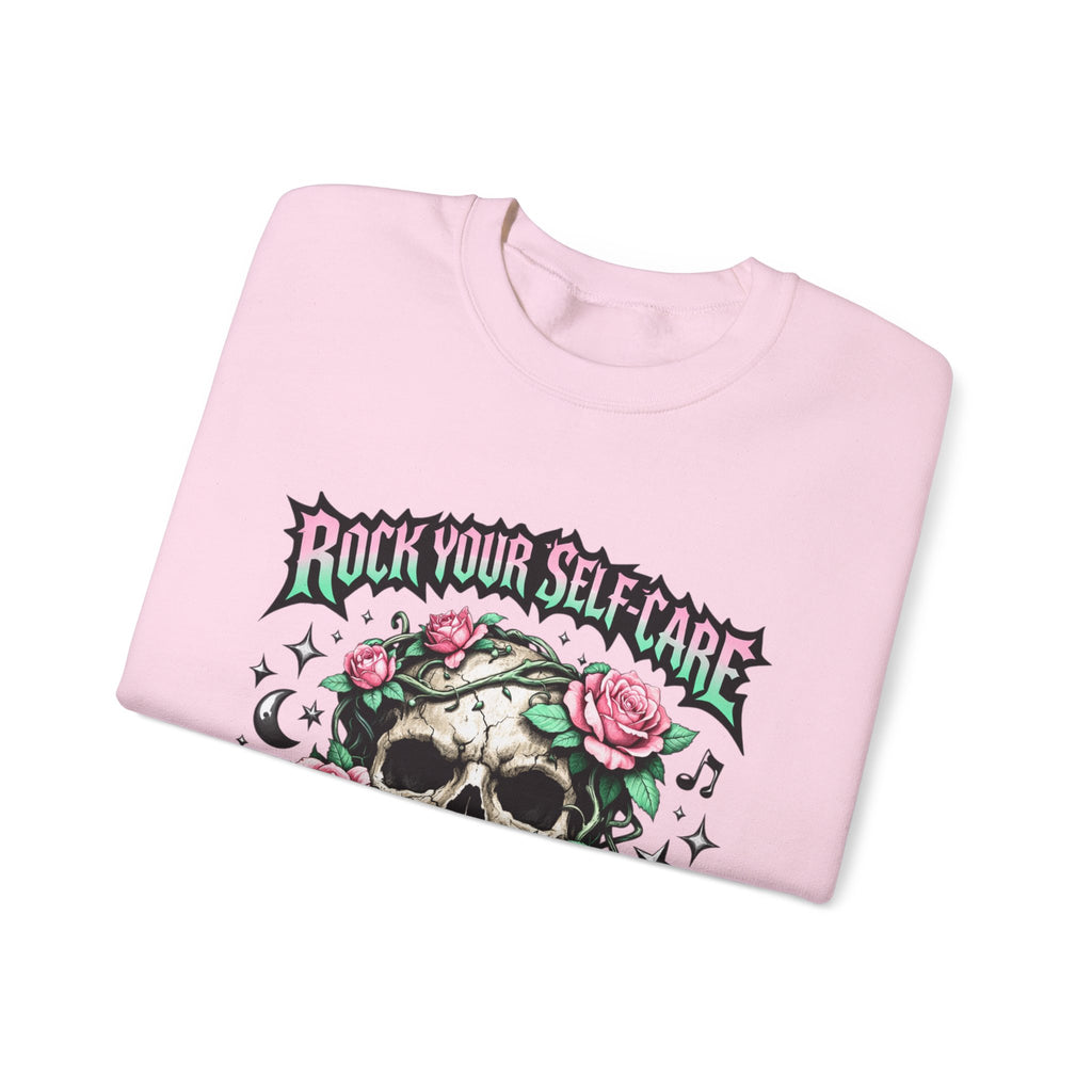 Personalized Skull & Roses Sweatshirt – Custom Self-Care Gift
