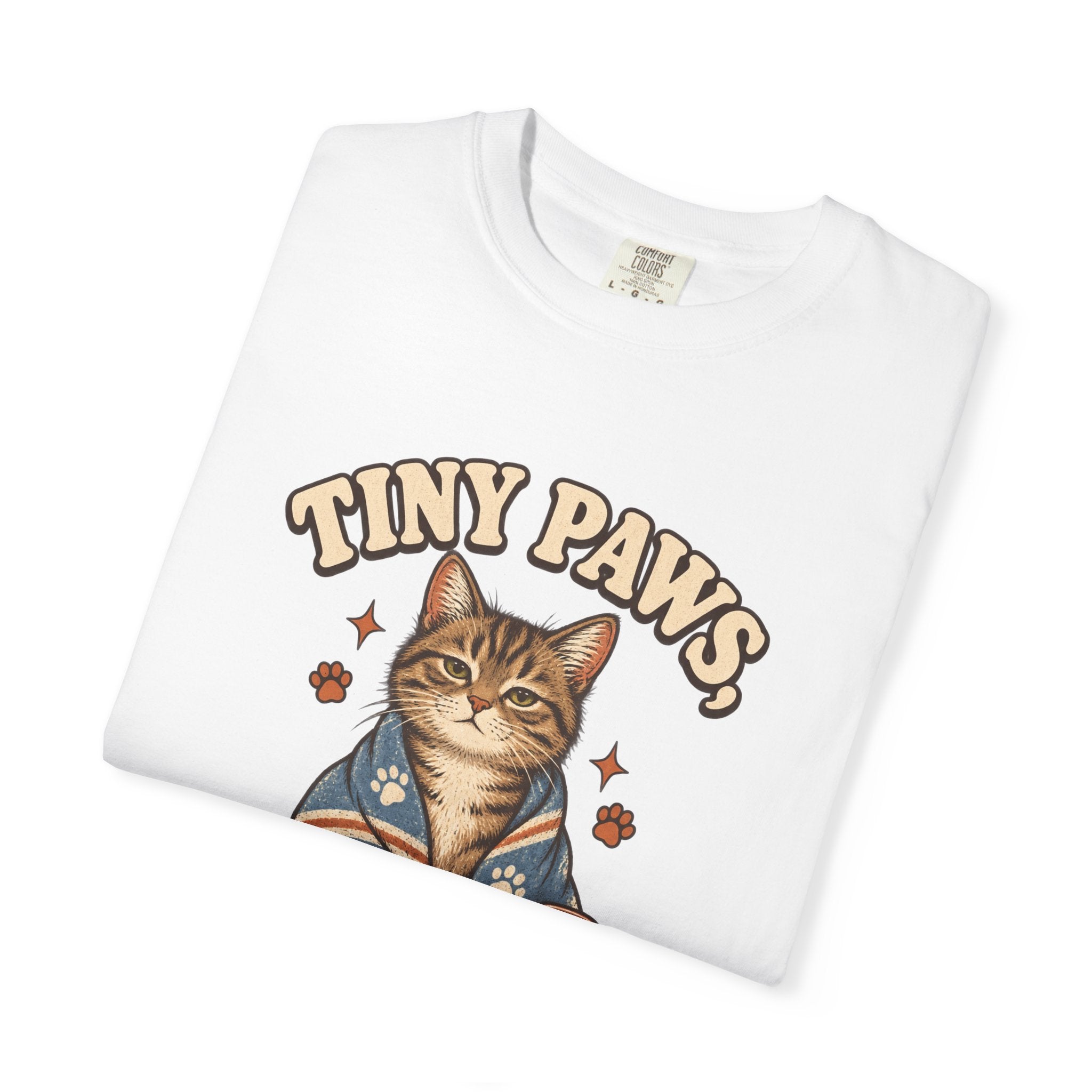 Comfort Colors® Tiny Paws Emergency Therapy Shirt, Funny Cat Therapy T-Shirt, Retro Cat Lover Gift, Emotional Support Cat Tee, Mental Health Humor