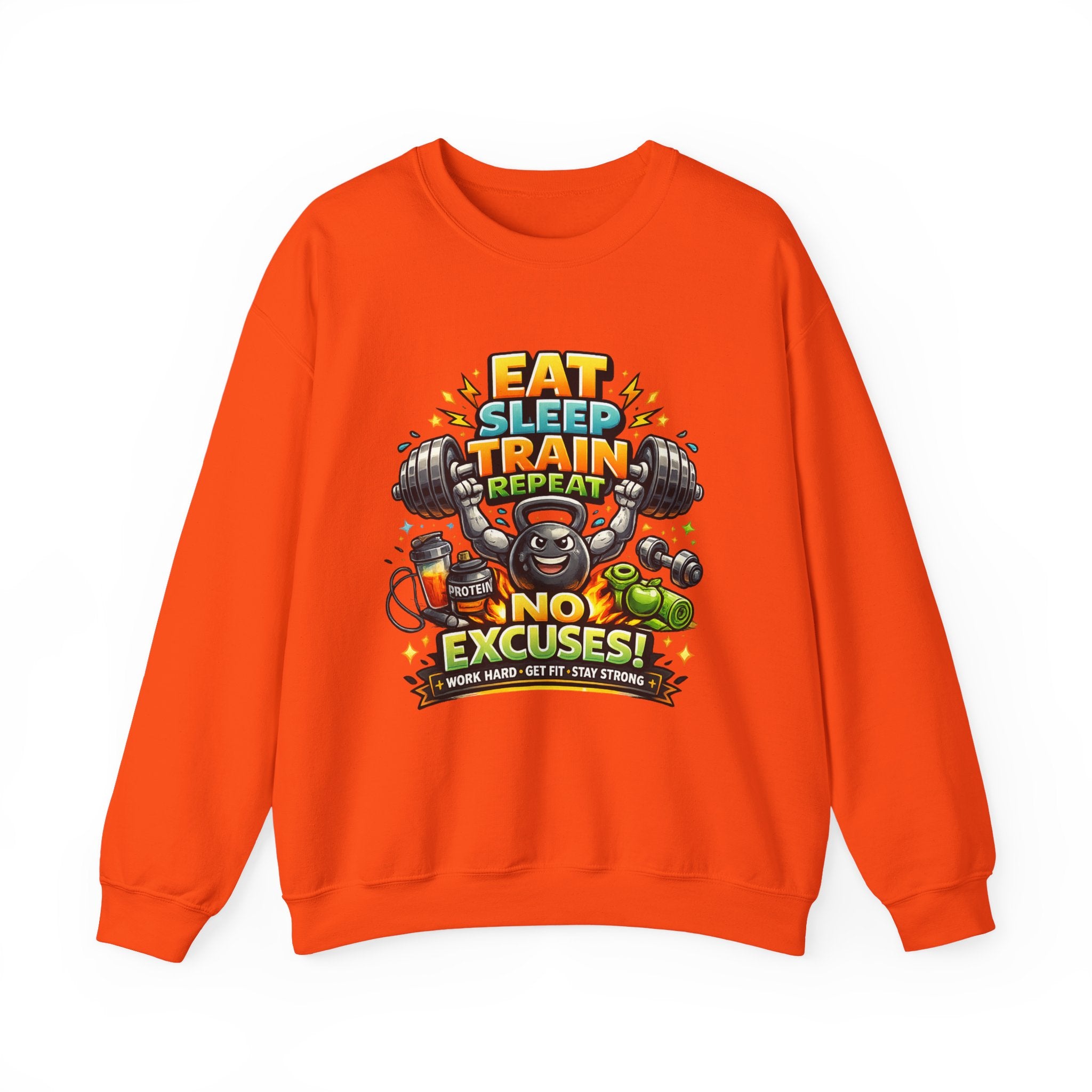 Personalized No Excuses Workout Sweatshirt – Custom Fitness Gift