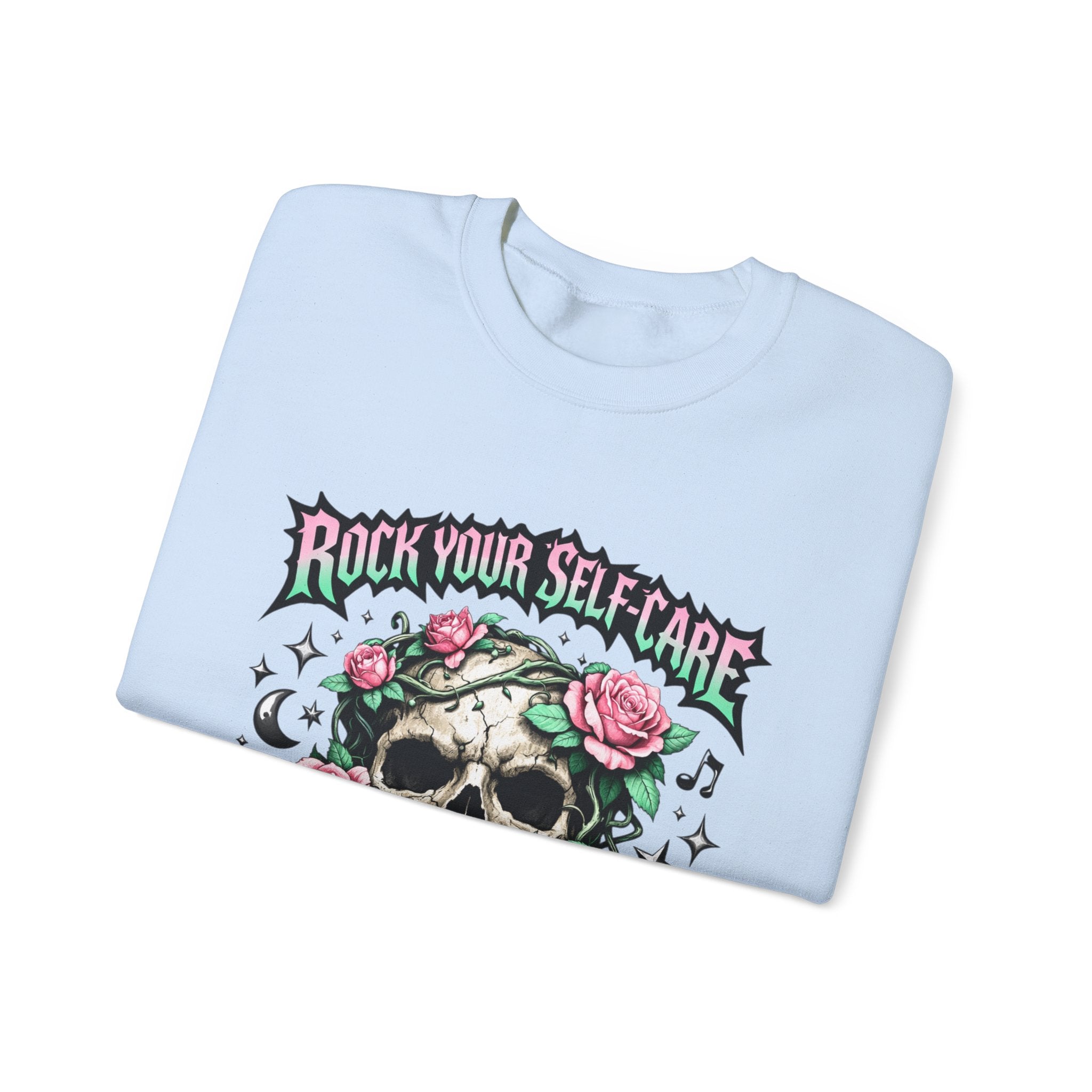 Personalized Skull & Roses Sweatshirt – Custom Self-Care Gift