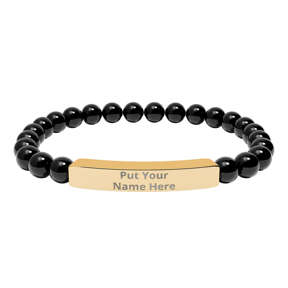Personalized Natural Stone Bracelet – Custom Name Gift