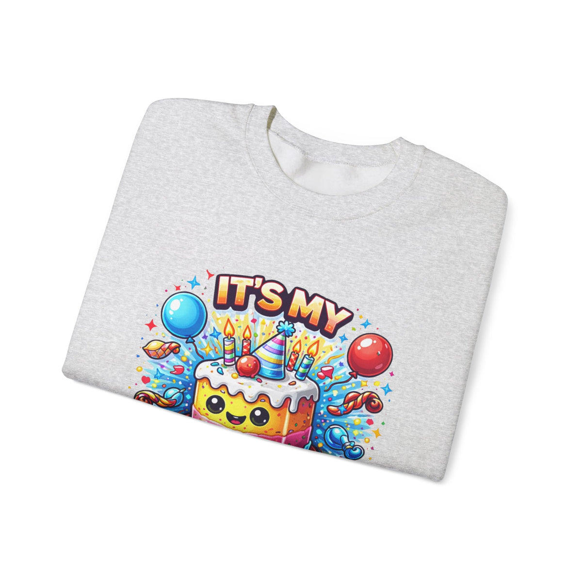 Personalized Birthday Sweatshirt – Custom Cake & Balloons Crewneck