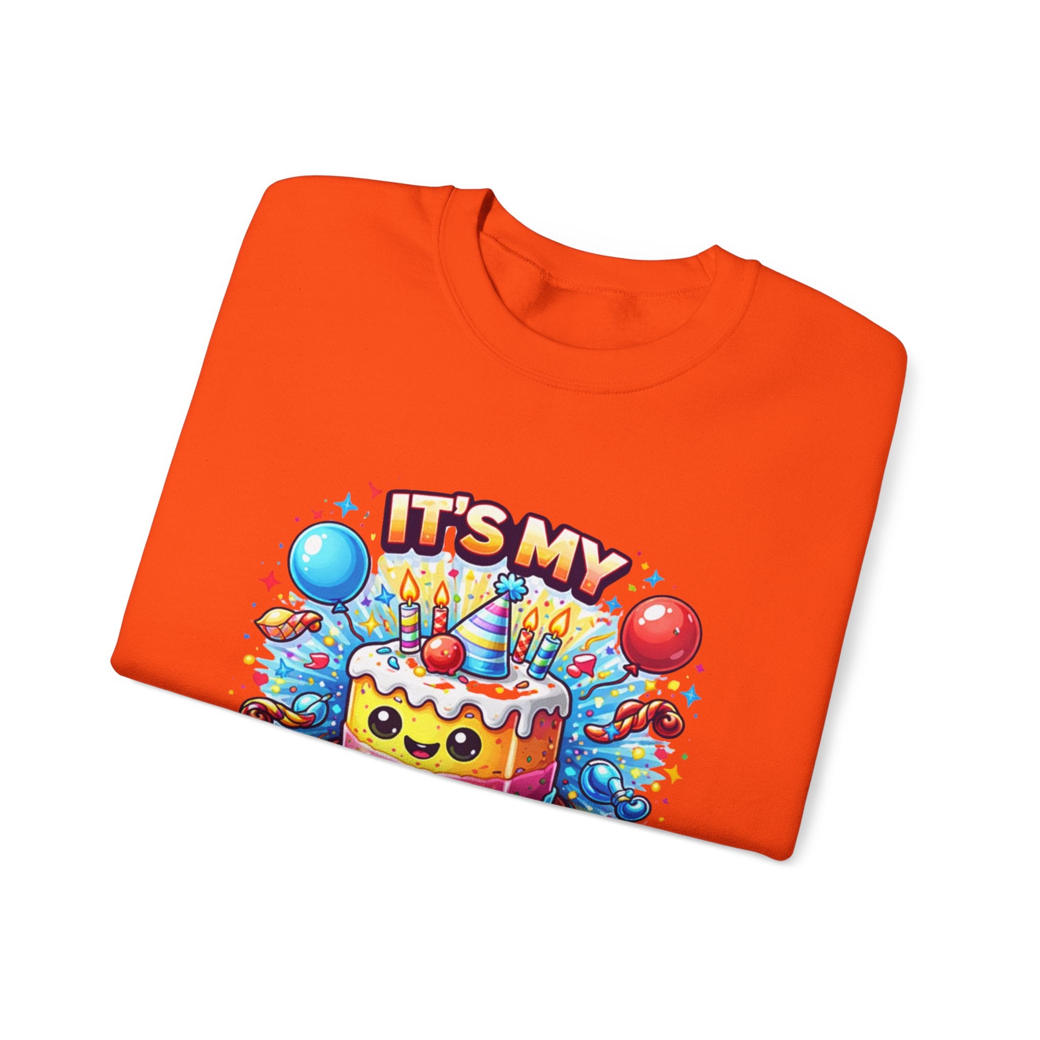 Personalized Birthday Sweatshirt – Custom Cake & Balloons Crewneck