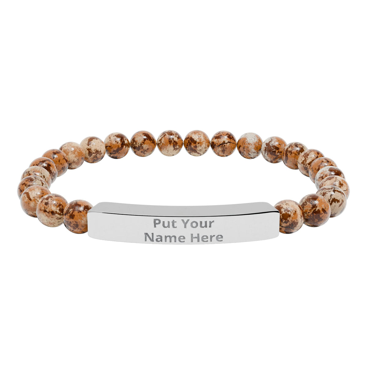 Personalized Natural Stone Bracelet – Custom Name Gift