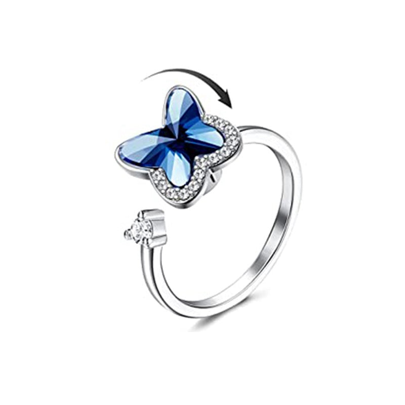 Adjustable Silver-Plated Fidget Rings