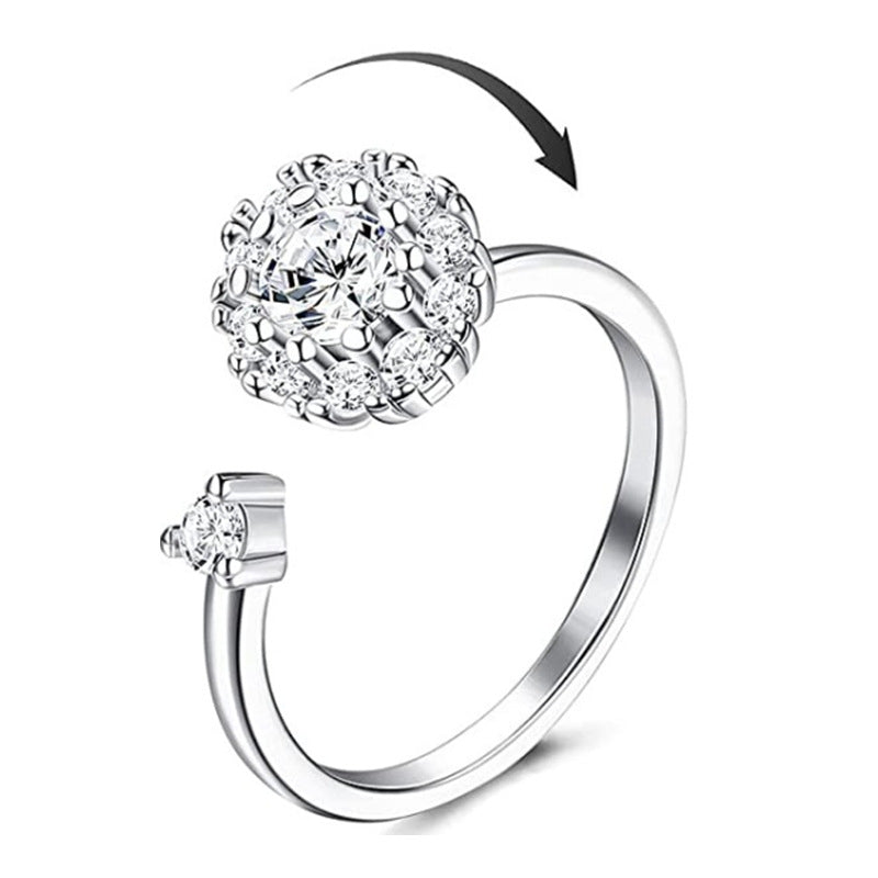 Adjustable Silver-Plated Fidget Rings